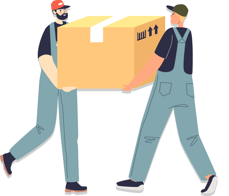 Image of two movers carrying a large box